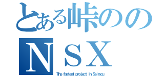 とある峠ののＮＳＸ（Ｔｈｅ ｆａｓｔｅｓｔ ｐｒｏｊｅｃｔ ｉｎ Ｓｅｉｒｙｏｕ）