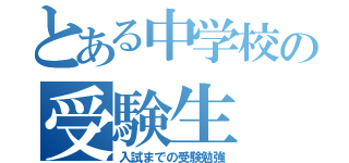 とある中学校の受験生（入試までの受験勉強）