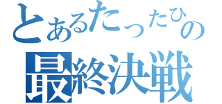 とあるたったひとりの最終決戦（）