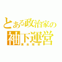 とある政治家の袖下運営（裏金疑惑）