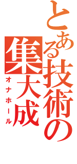 とある技術の集大成（オナホール）