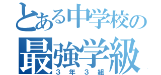 とある中学校の最強学級（３年３組）