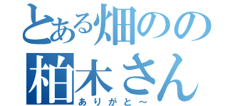 とある畑のの柏木さん（ありがと～）