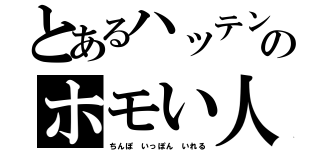 とあるハッテンのホモい人（ちんぽ いっぽん いれる）