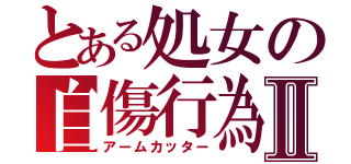 とある処女の自傷行為Ⅱ（アームカッター）