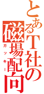 とあるＴ社の磁場配向（ガッキー）