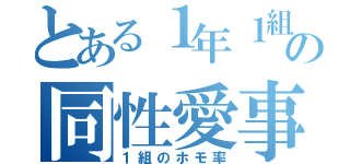 とある１年１組の同性愛事情（１組のホモ率）