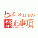 とあるｓｎｐの禁止事項（Ｖｅｒｂｏｔｅｎ）