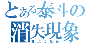 とある泰斗の消失現象（さようなら）