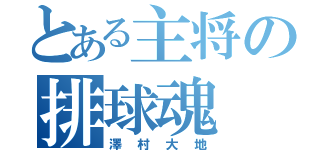 とある主将の排球魂（澤村大地）