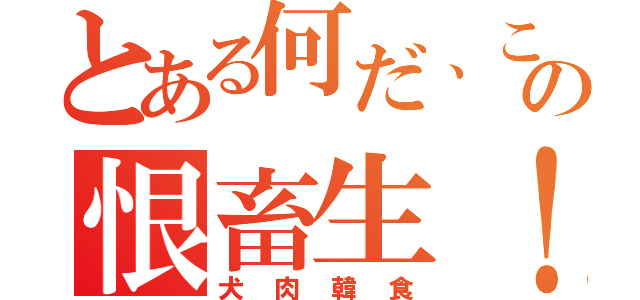 とある何だ、この恨畜生！（犬肉韓食）