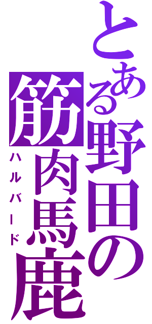 とある野田の筋肉馬鹿（ハルバード）