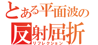 とある平面波の反射屈折（リフレクション）