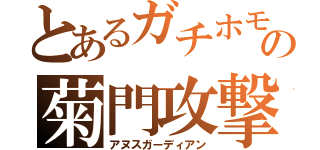 とあるガチホモの菊門攻撃（アヌスガーディアン）