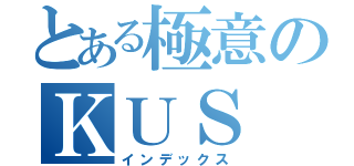 とある極意のＫＵＳ（インデックス）