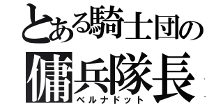 とある騎士団の傭兵隊長（ベルナドット）