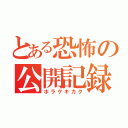 とある恐怖の公開記録（ホラゲキカク）