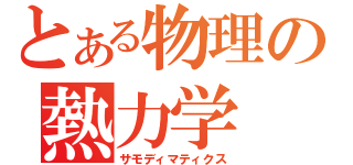 とある物理の熱力学（サモディマティクス）