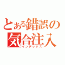 とある錯誤の気合注入（インデックス）