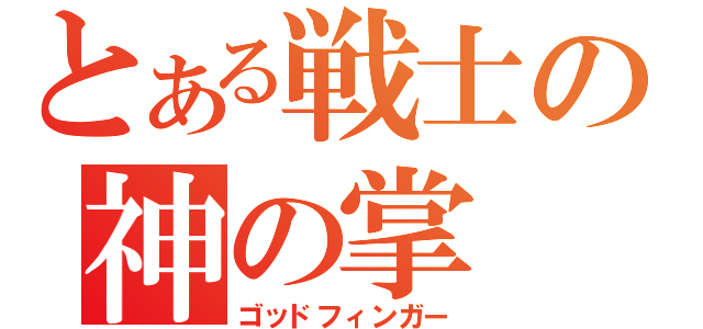 とある戦士の神の掌（ゴッドフィンガー）