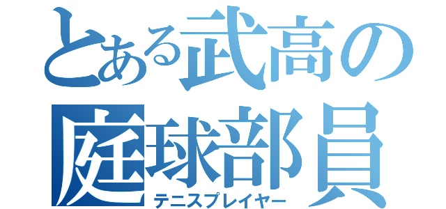 とある武高の庭球部員（テニスプレイヤー）