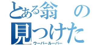 とある翁の見つけたもの（ウーパールーパー）