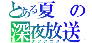 とある夏の深夜放送（ナツアニメ）