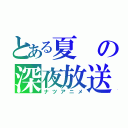 とある夏の深夜放送（ナツアニメ）