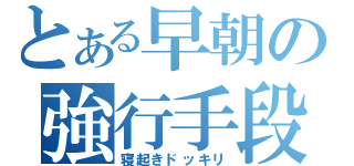 とある早朝の強行手段（寝起きドッキリ）