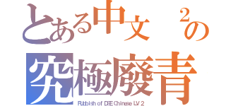 とある中文 ２の究極廢青（Ｒｕｂｂｉｓｈ ｏｆ ＤＳＥ Ｃｈｉｎｅｓｅ ＬＶ ２）