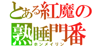 とある紅魔の熟睡門番（ホンメイリン）