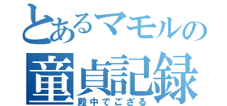 とあるマモルの童貞記録（殿中でござる）