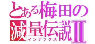 とある梅田の減量伝説Ⅱ（インデックス）