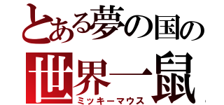 とある夢の国の世界一鼠（ミッキーマウス）