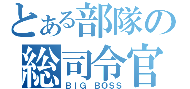 とある部隊の総司令官（ＢＩＧ　ＢＯＳＳ）