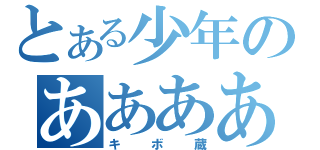 とある少年のあああああああ（キボ蔵）