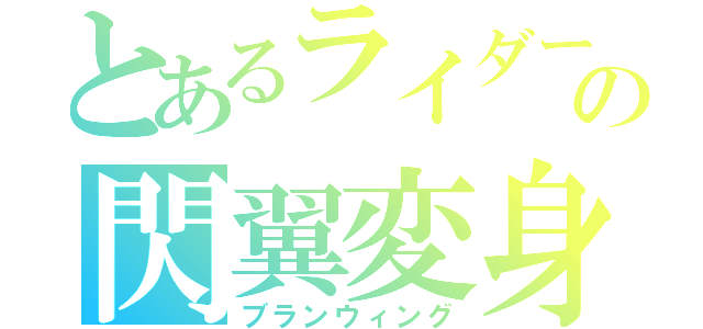 とあるライダーの閃翼変身（ブランウィング）