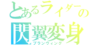 とあるライダーの閃翼変身（ブランウィング）