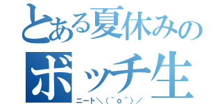 とある夏休みのボッチ生活（ニート＼（＾ｏ＾）／）