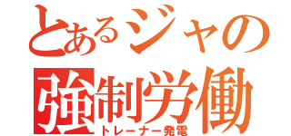 とあるジャの強制労働（トレーナー発電）