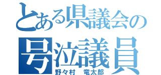 とある県議会の号泣議員（野々村 竜太郎）