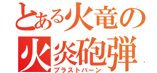 とある火竜の火炎砲弾（ブラストバーン）