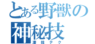 とある野獣の神秘技（凄技テク）