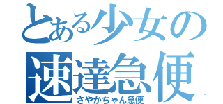 とある少女の速達急便（さやかちゃん急便）