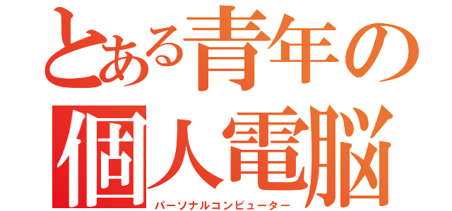 とある青年の個人電脳（パーソナルコンピューター）