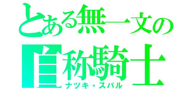 とある無一文の自称騎士（ナツキ・スバル）