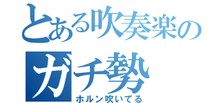 とある吹奏楽のガチ勢（ホルン吹いてる）