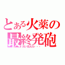 とある火薬の最終発砲（汚い花火だ・・・）