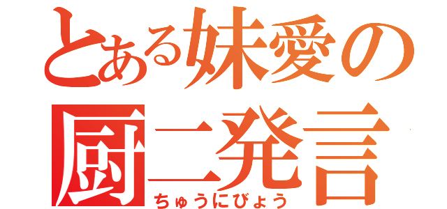 とある妹愛の厨二発言（ちゅうにびょう）