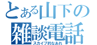 とある山下の雑談電話（スカイプ的なあれ）